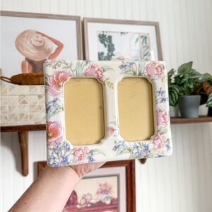 vintage Japan porcelain pastel floral picture frame